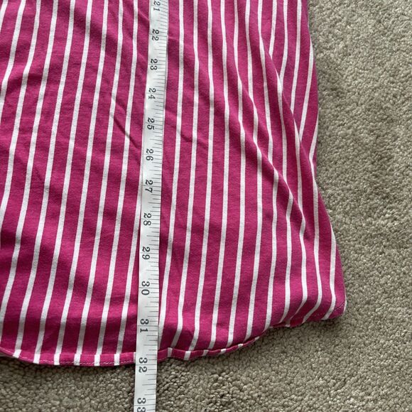 Lauren Ralph Lauren Womens XL Sleepshirt His Shirt Pink Striped Monogram Preppy - Picture 6 of 7